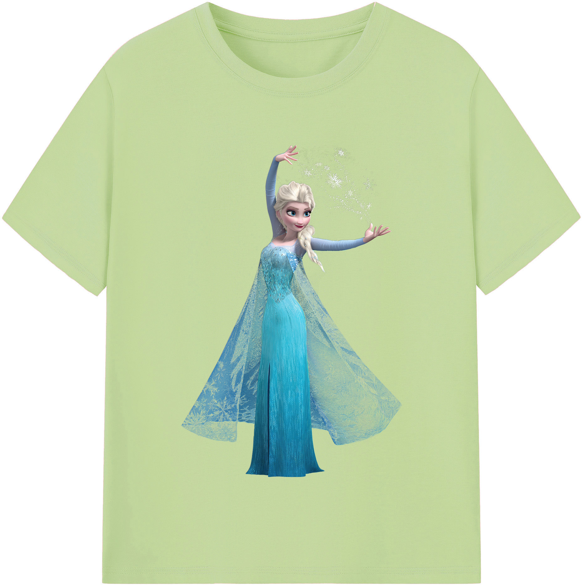 （画像用） アナと雪の女王 アンナ エルサ Frozen Anna Elsa 綿100％半袖Tシャツ（フロントプリント）